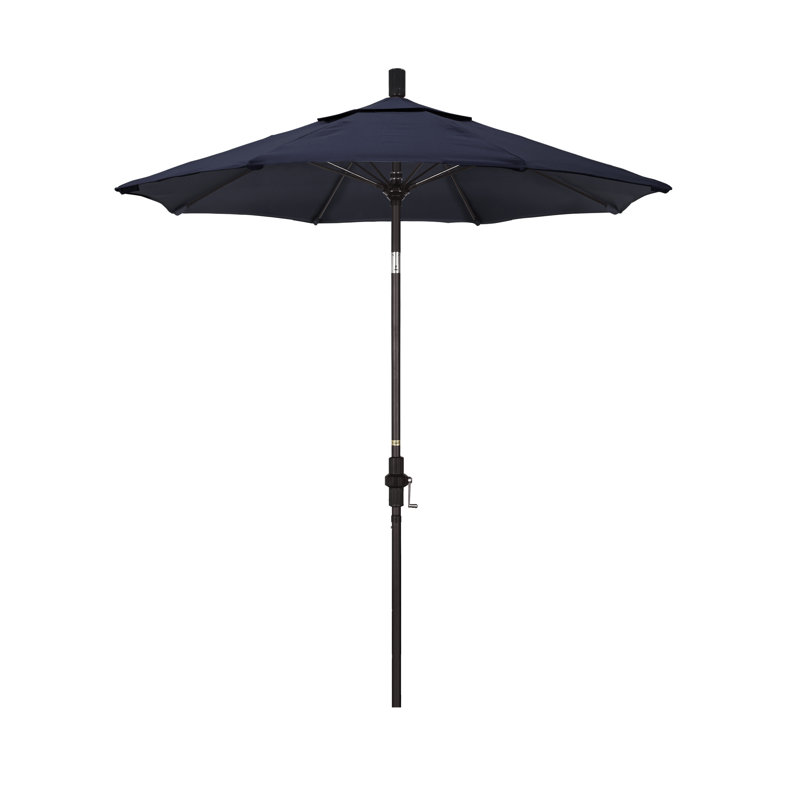 Parasol de marché 7,5 pi Brent, Toile bleu marine Sunbrella®, Noir, noir, noir, noir