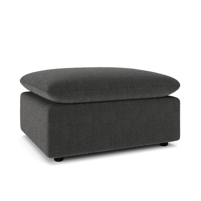 Repose-pieds modulaire rembourré 34 po Kallie, Tissu bouclé fumée Davis