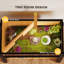 Habitat en bois de tortue en bois avec tablette de rangement, enceinte de tortue avec fenêtres transparentes, plateau ouvrable, support de lampe, jaune