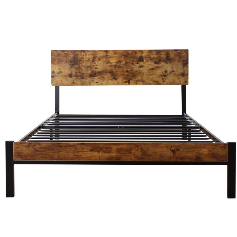 Lit simple en métal - et élégant, processus d'assemblage facile, structure noire d'une capacité de 300 lb, sommeil silencieux et confortable