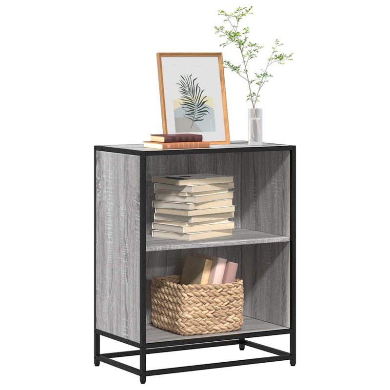 Borough Wharf Bookcase Engineered Wood, 76cm H x 60cm W x 35cm D, Grey Sonoma