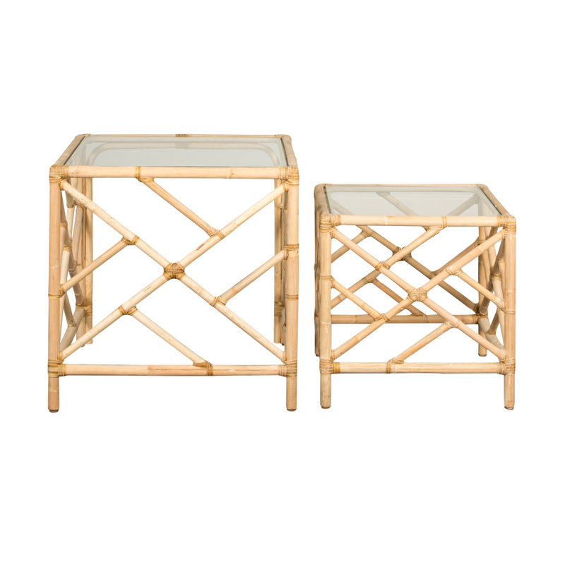 Tables gigognes Chippendale, Naturel