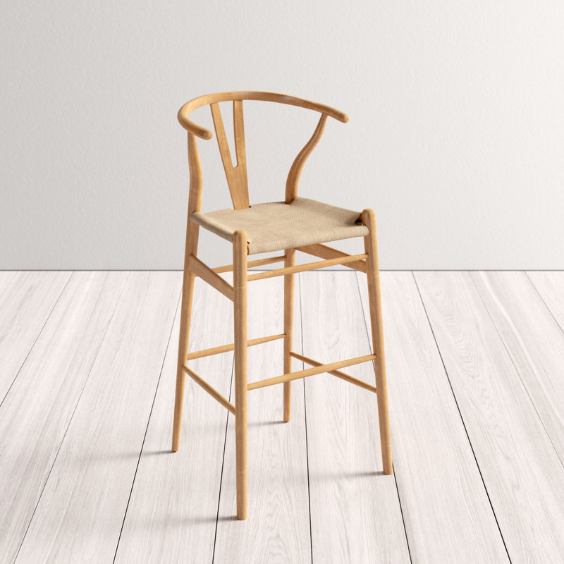 Tabouret de bar / de comptoir en bois massif Fairbanks, Tabouret de bar (siège d'une hauteur de 30,3 po), Naturel, Naturel