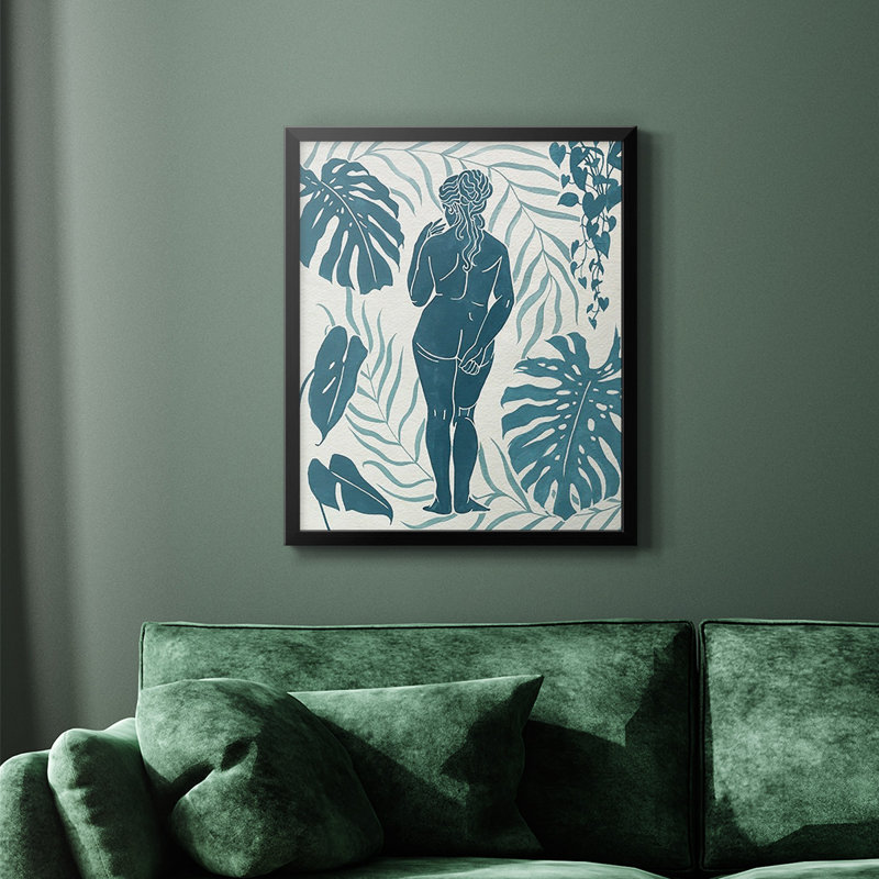 Toile encadrée de qualité supérieure Moon Gazer III - prête à être accrochée, Noir, H 20 po x l 16 po