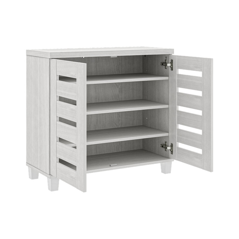 Armoire de rangement pour chaussures Millan, 12 paires, Blanc perle