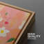 «Playful White Daisy» sur fond pêche chaleureux - images, reproduction d'art sur toile encadrée-1277108903-1277108901