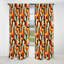 Motif de mosaïque rustique orange et bleu I - rideau occultant géométrique abstrait - 1 panneau-107536703