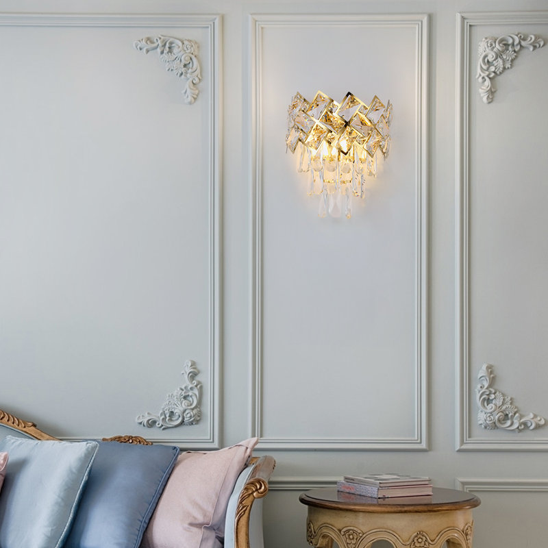 Modern Golden K9 Crystal Wall Lamp