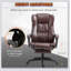 Fauteuil de bureau de massage à haut dossier avec vibration à 6 points, 5 modes, fauteuil de direction, fauteuil pivotant en cuir PU avec dossier inclinable et repose-pieds rétractable-1295305333