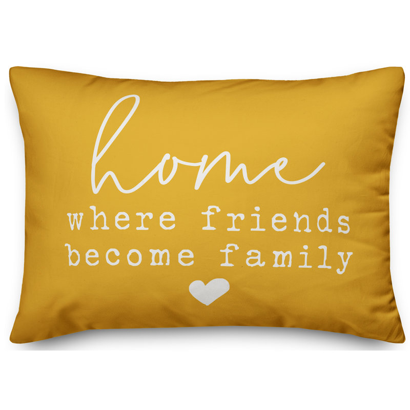 Textual Outdoor Throw Pillow, Yellow
