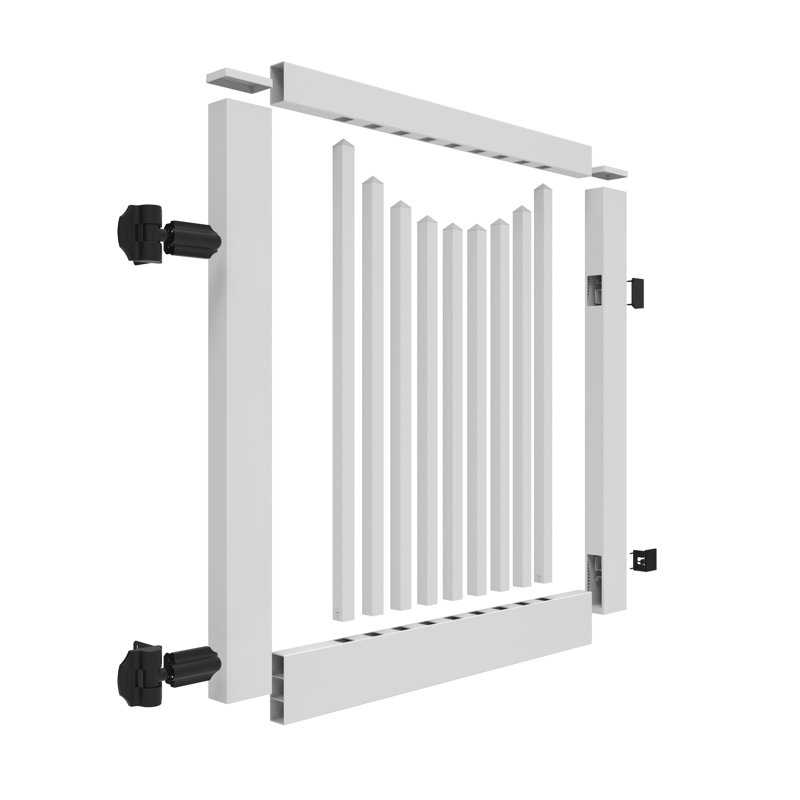 Keswick Scallop 4-ft H x 4-ft W White Vinyl Garden Fence Gate