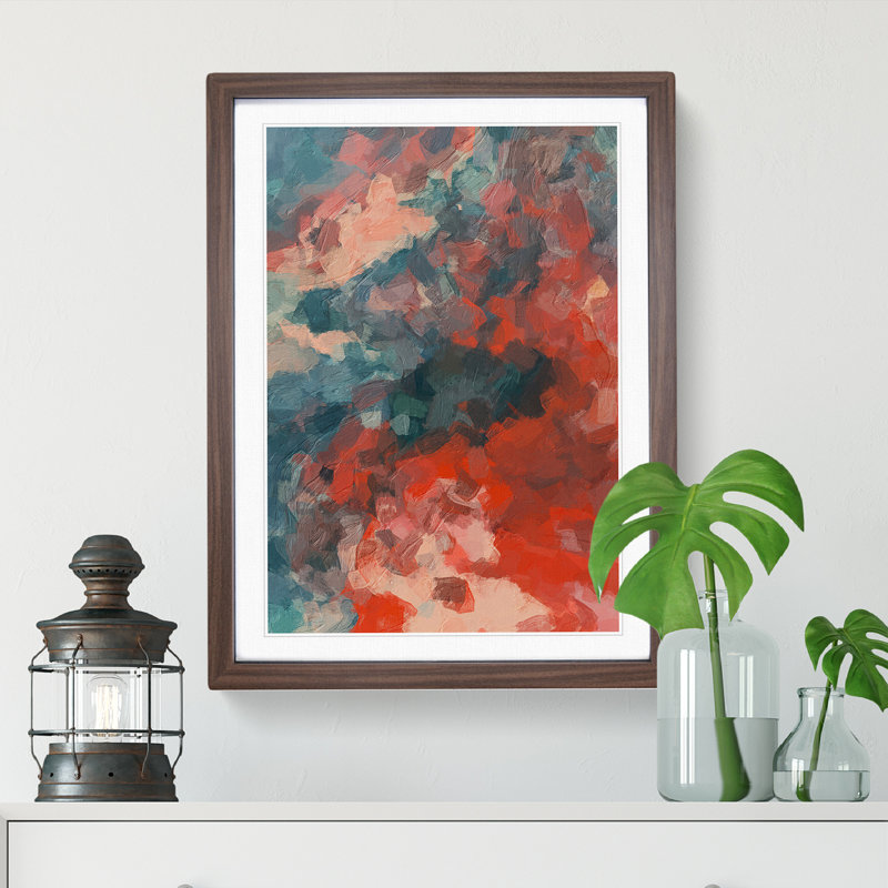 Becoming Abstract - Wall Art, 66cm H x 48cm W x 2cm D, Walnut Framed, White