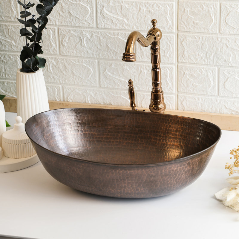 ALFIQ 469.9mm L x 469.9mm W Copper Circular Sink