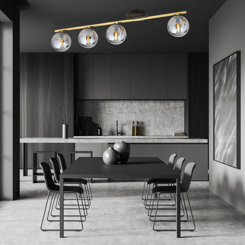 Witwicki 4 - Light Geometric Chandelier, Black, Grey