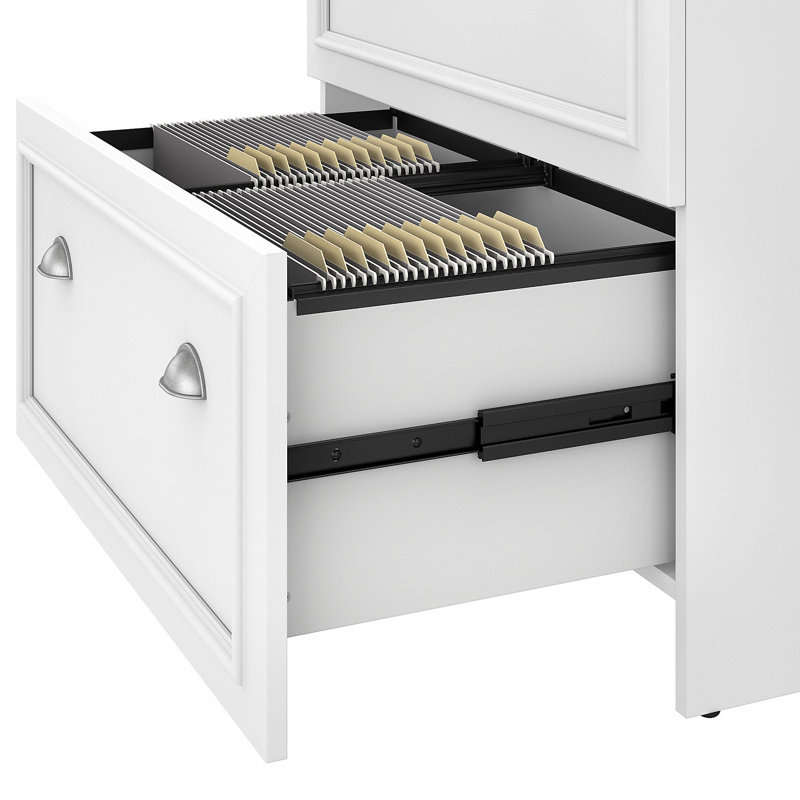 Ensemble de bureau d'ordinateur en L 3 pièces Huckins, Gris Shiplap / blanc pur