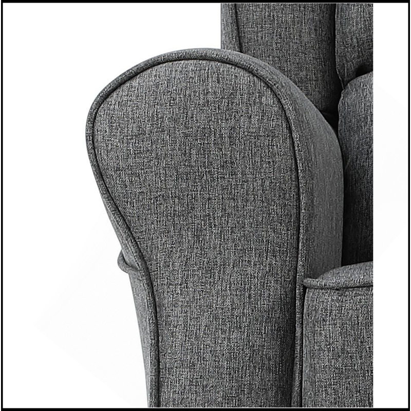 Chaise berçante en tissu gris