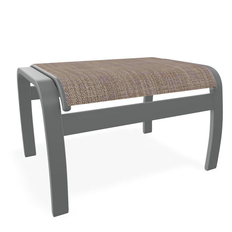 Belle Isle Outdoor Ottoman, Textured Graphite, Augustine Fennel Sunbrella®