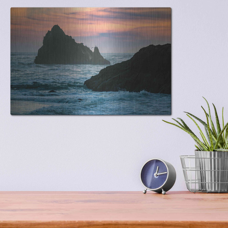 «Sunset Island», art mural en métal, H 12 po x l 16 po