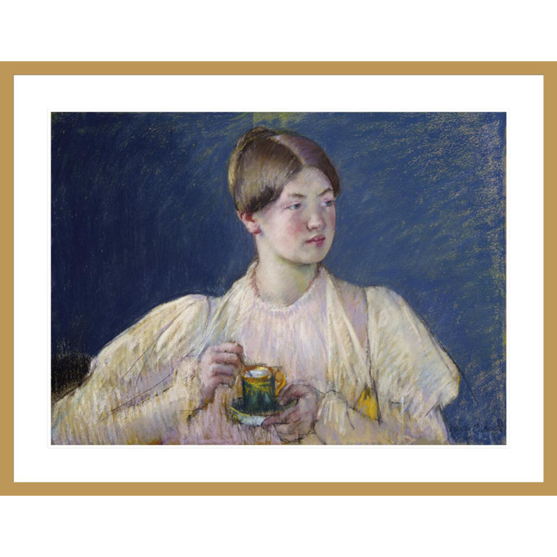 «La Tasse de thé» par Mary Cassatt, impression giclée encadrée, H 32,33 po x l 41,5 po