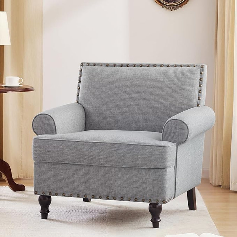Chaises de salon avec coussin moelleux, Polyester gris