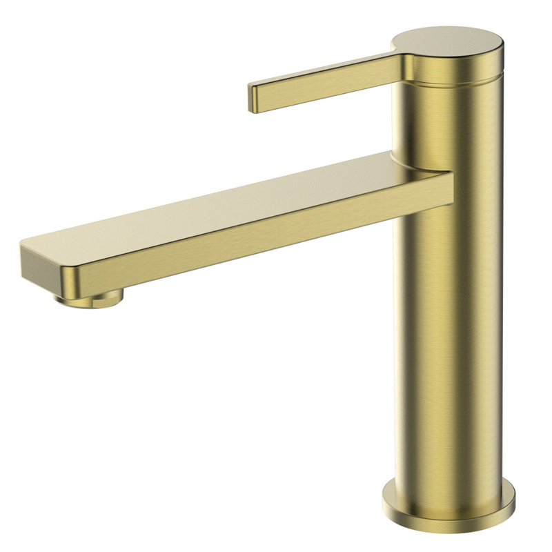 Robinet pour salle de bain à poignée simple, Or brossé