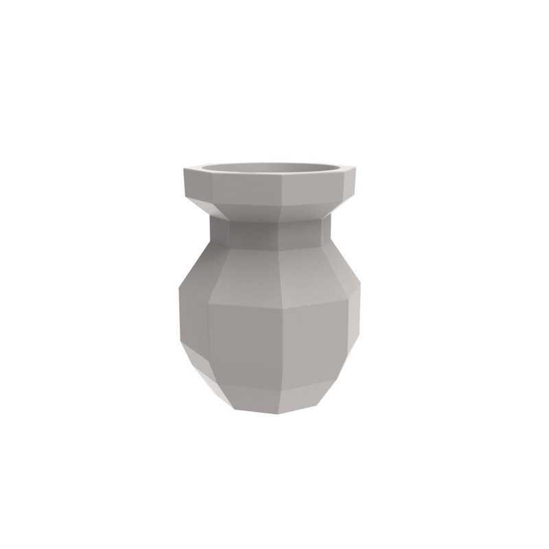 Origami - Yuri Planter, Ecru, 9.75" H x 7.75" W x 7.75" D