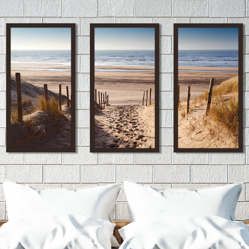 Path to Ocean - ensemble de 3 reproductions de photos sur acrylique, H 25,5 po x l 40,5 po x P 1 po