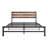 Platform Bed with Rustic Wood Headboard Metal Bed Modern Bed-122002490-86815501