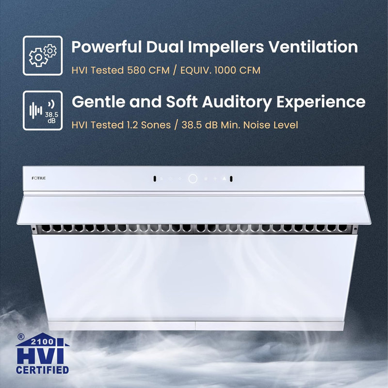 FOTILE White Glass 36" Under-Cabinet Range Hood with Motion Activation