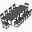 10 - Person Patio Dining Set With Rectangular Table Poly Plastic-562727768-558300896