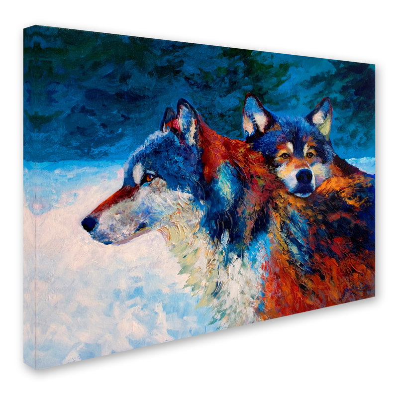 «Wolves» de Kucera, reproduction d'art sur toile tendue, H 18 po x l 24 po