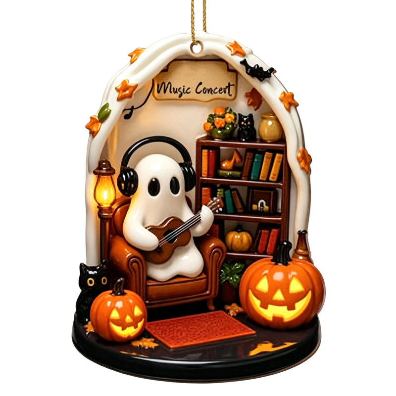 Décoration d'Halloween Coin lecture mignonne d'Halloween Pendentif décoratif Tableau acrylique, E
