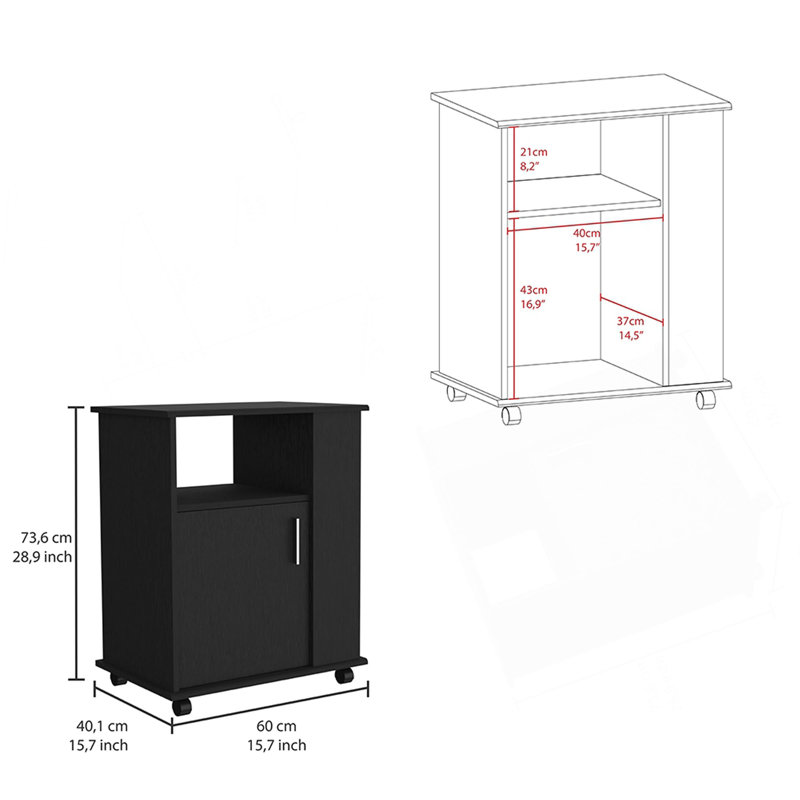 Ensemble d'armoire inférieure pour micro-ondes, Noir