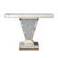 Console en miroir à écrasement de diamant, table de canapé moderne en verre réfléchissant pour hall d'entrée, table d'appoint rectangulaire en forme de V pour le couloir du salon