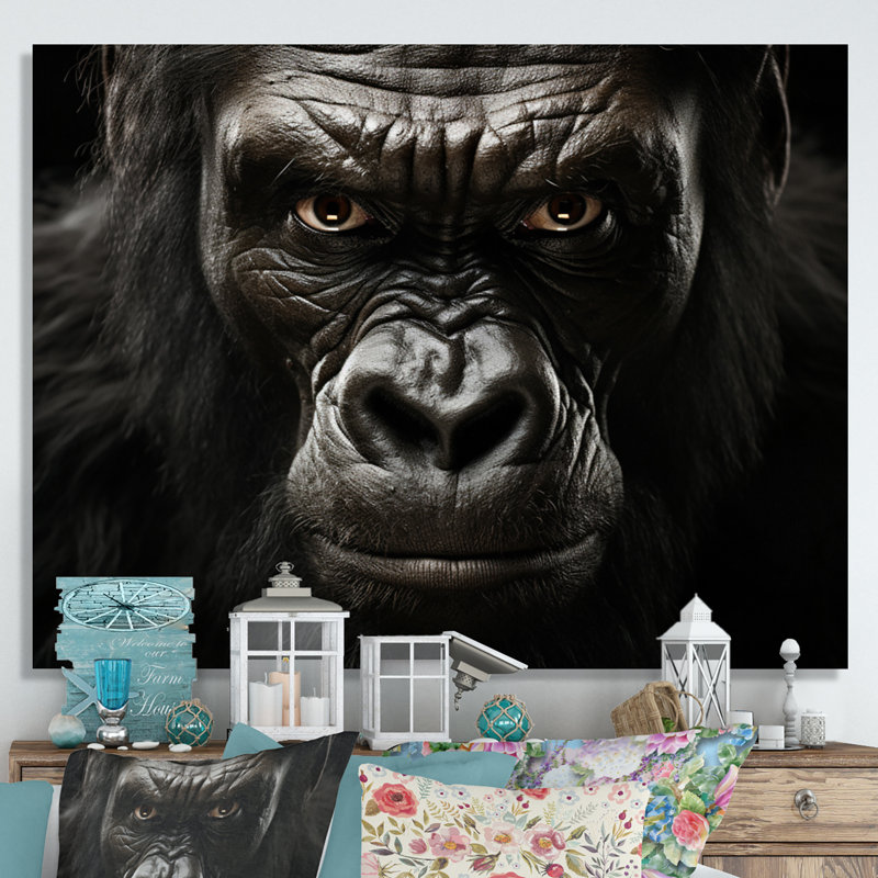 Afrique, Gorillas Majesty, impression d'art mural Afrique, H 34 po x l 44 po x P 1,5 po, Toile tendue