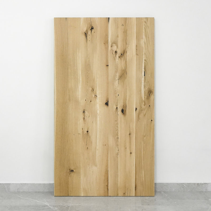 Kamilah Oak Solid Wood Dining Table, 75cm H x 140cm L x 90cm W, Untreated Wood