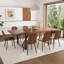 Ensemble de table de salle à manger en bois 87 po avec chaise rembourrée en cuir PU-115951196-116180492