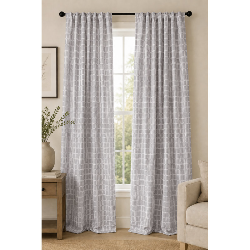 Kowalczyk Room Darkening Curtain Single Panel, Gray, 52" x 63"