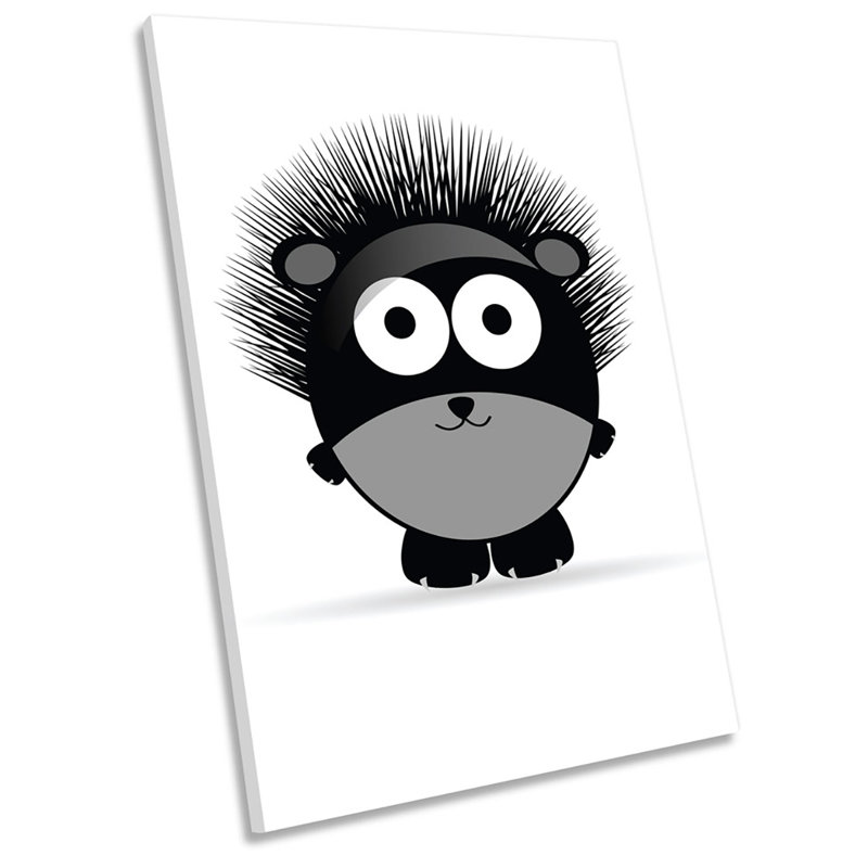X0435 Cute Hedgehog Kids Room - Wrapped Canvas Print, 18cm H x 12cm W x 2cm D