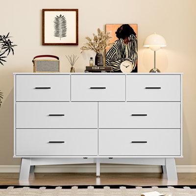 7 Drawer Wide Modern Chest Of Drawers With X-Shaped Sturdy Base by Ebern Designs