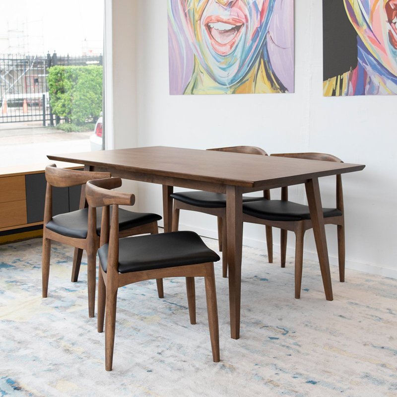 Timothee 4 - Person Solid Wood Solid Wood Top Four Leg Dining Set