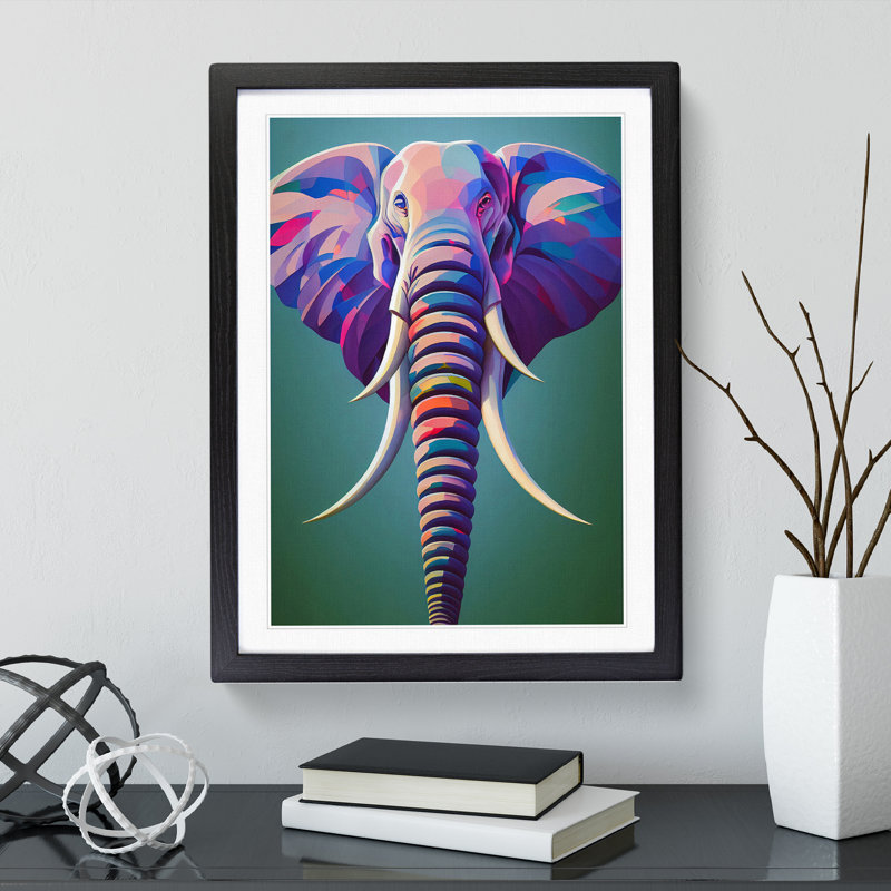 Splendid Elephant - Framed Print, Black Framed, 64cm H x 46cm W x 2cm D