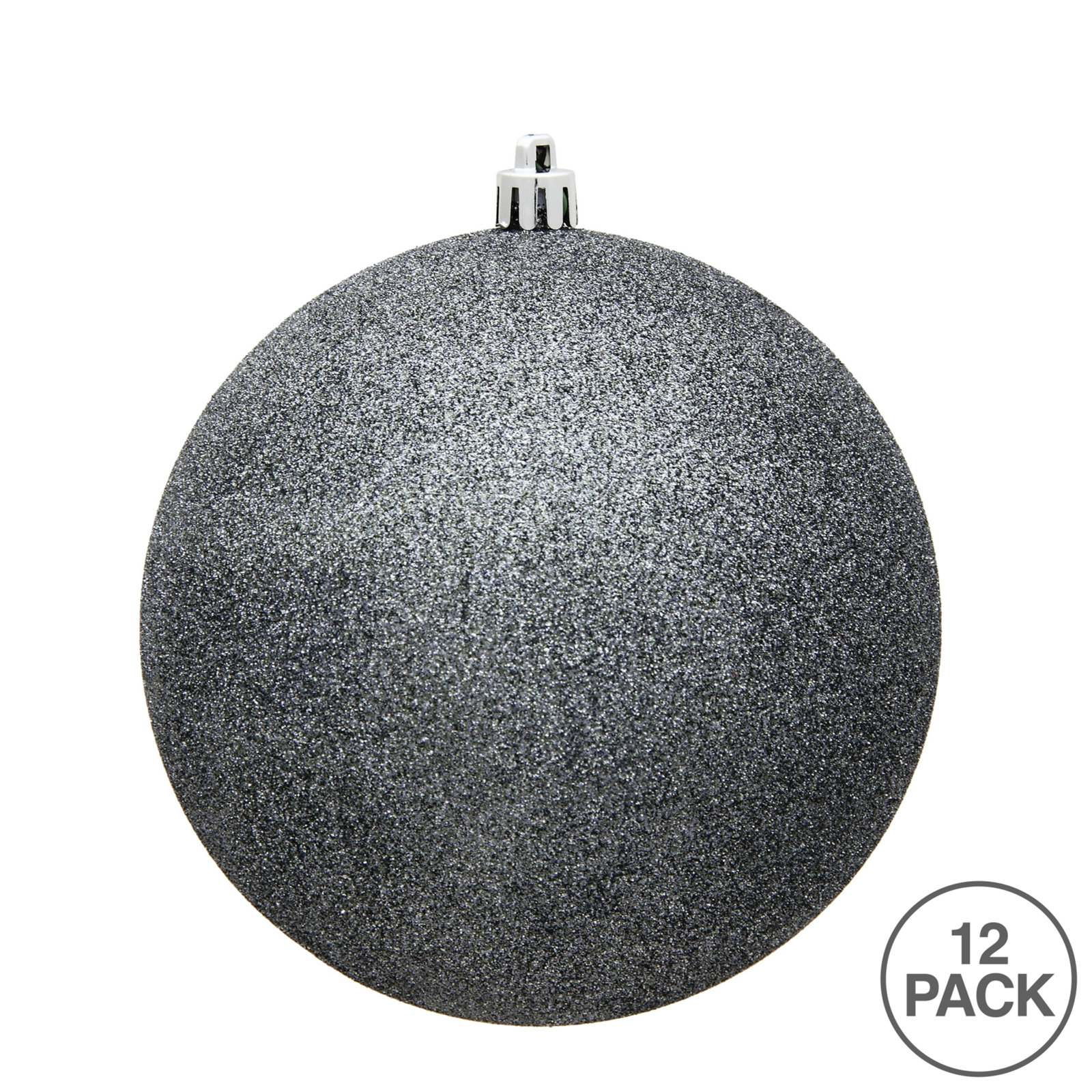 Holiday Décor Ball Ornament, Gray, 2.75" H x 2.75" W x 2.75" D