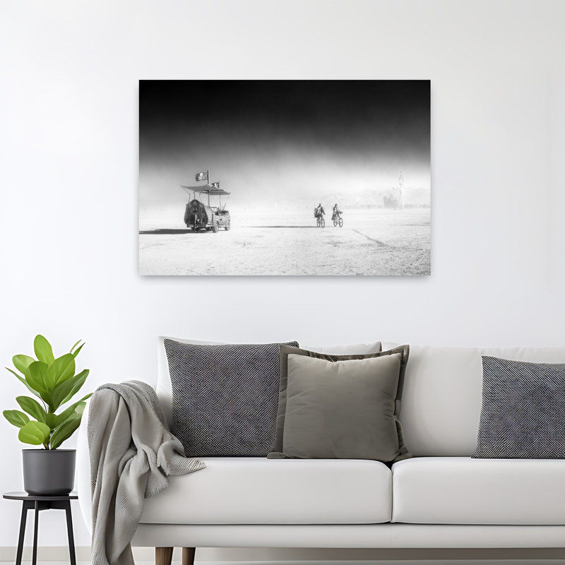 Bateau pirate, désert, voyage, paysage contemporain abstrait, reproduction d'art mural, H 32 po x l 48 po