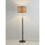 Lampe sur pied vintage en fer forgé et tissu French Mid-Century