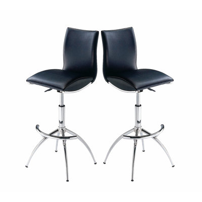 Tabouret de bar moderne en similicuir / hauteur réglable chrome