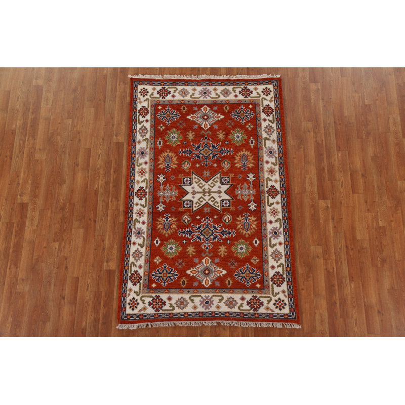 Tapis oriental en laine Kazak en laine noué à la main