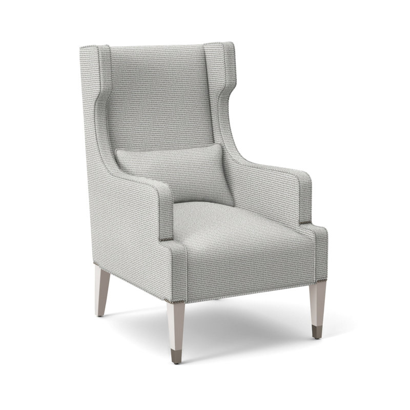Thom Filicia Home 31" James Street Wing Chair, Dove Gray, Callaloo Cotton
