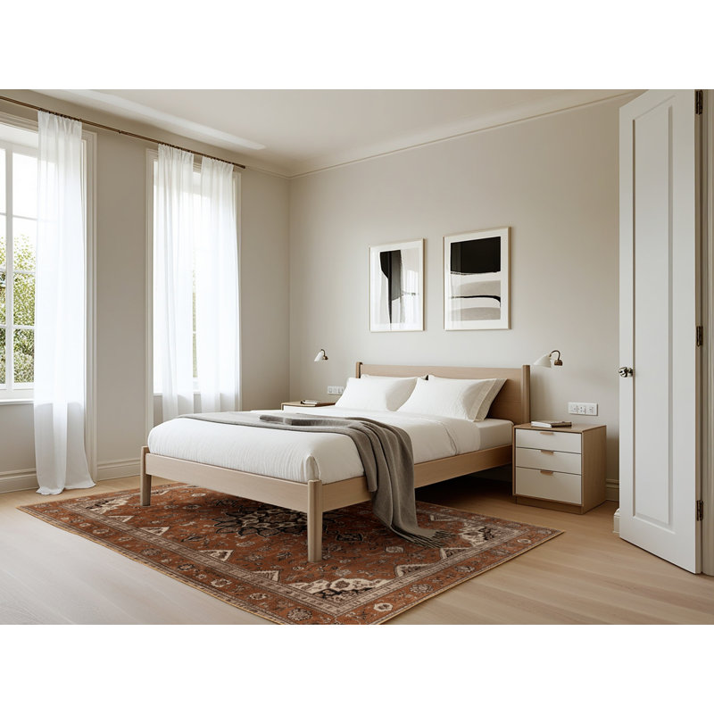 Tapis brun lavable à la machine, Rectangle 5 pi x 7 pi