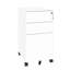 Classeur mobile blanc à 3 tiroirs avec serrure, rangement tout en métal sur roulettes, aide de bureau, deux tiroirs peu profonds et un tiroir profond, entièrement assemblé, 110 lb / tiroir, installation rapide pour l'organisation en blanc, en métal, sur roulettes